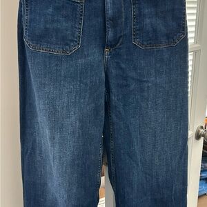 Maeve Colette Crop High-Rise Wide-Leg Dark Blue Jeans